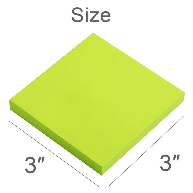 Vanpad Sticky Notes 3x3 Inches,Bright Green Self-Stick Pads, Easy to Post for Home, Office, Notebook, 8 Pads/Pack - Image 2